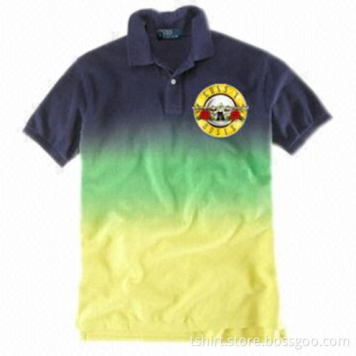 Hot-selling Men's Dip Dyed Summer Short Sleeve Polo T-shirt, Made of 100% Cotton Material